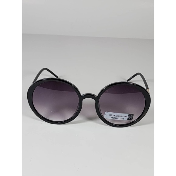 Foster Grant Full Round Black & Gold Metal Gradient Tint Sunglasses 52432FGX001 - Picture 3 of 11